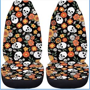 Floral Skull Car Seat Covers